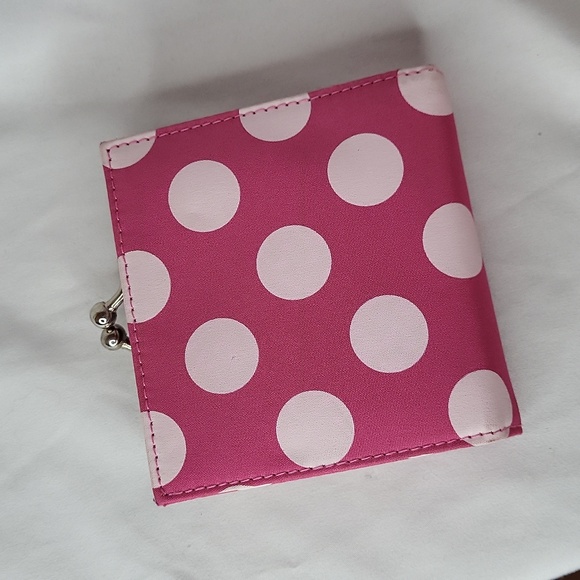 Pink Polka Dot Wallet Coin Purse with Bow New Horizon Dance 4 x 4 in - Picture 7 of 12